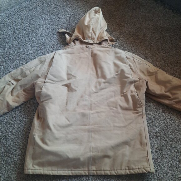 Carhartt Jacket Mens Brown 50 Tall Blanket Lined Chore Ranch C01 BRN & Hood A04 - Picture 9 of 10